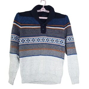 American Eagle Mens XXL Chunky‎ Wool Blend Cowl Shawl Neck Sweater Scandinavian